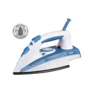 Black & Decker Steam Iron 2200W with Non-Stick Soleplate and Spray Function Blue X2000-B5