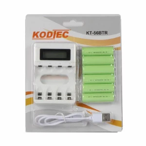 Kodtec 6 Battery Double A Rechargeable with Charger KT-56BTR
